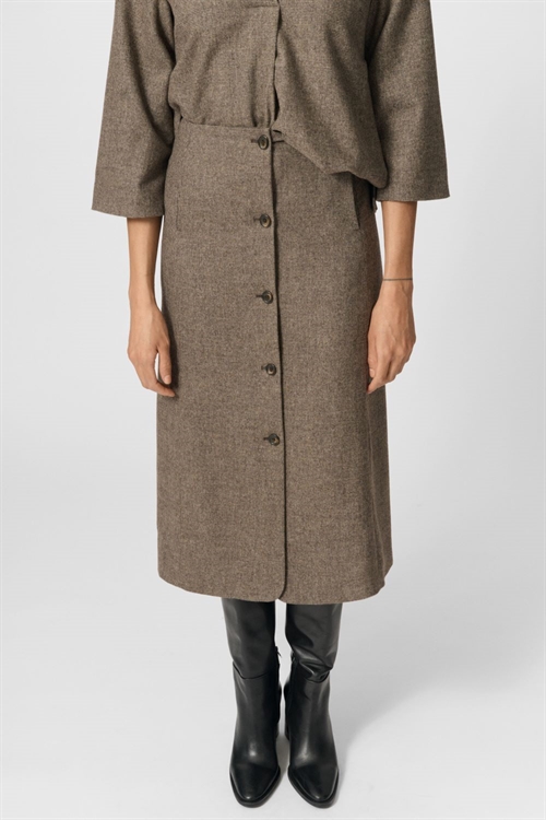 LOVECHILD REYNA SKIRT BEIGE HOUNDSTOOTH